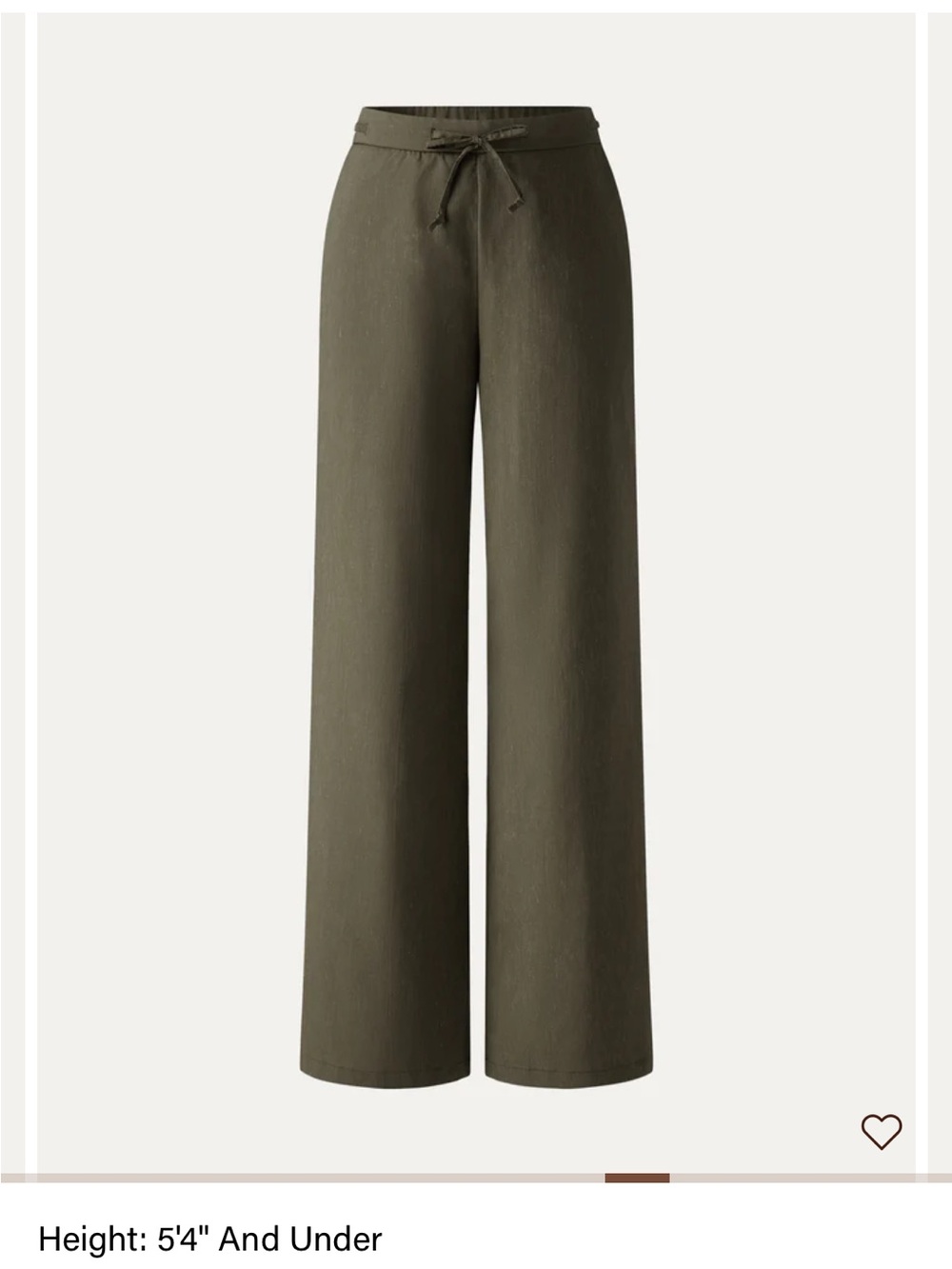 OGL Olive Wide-Leg Drawstring Pants